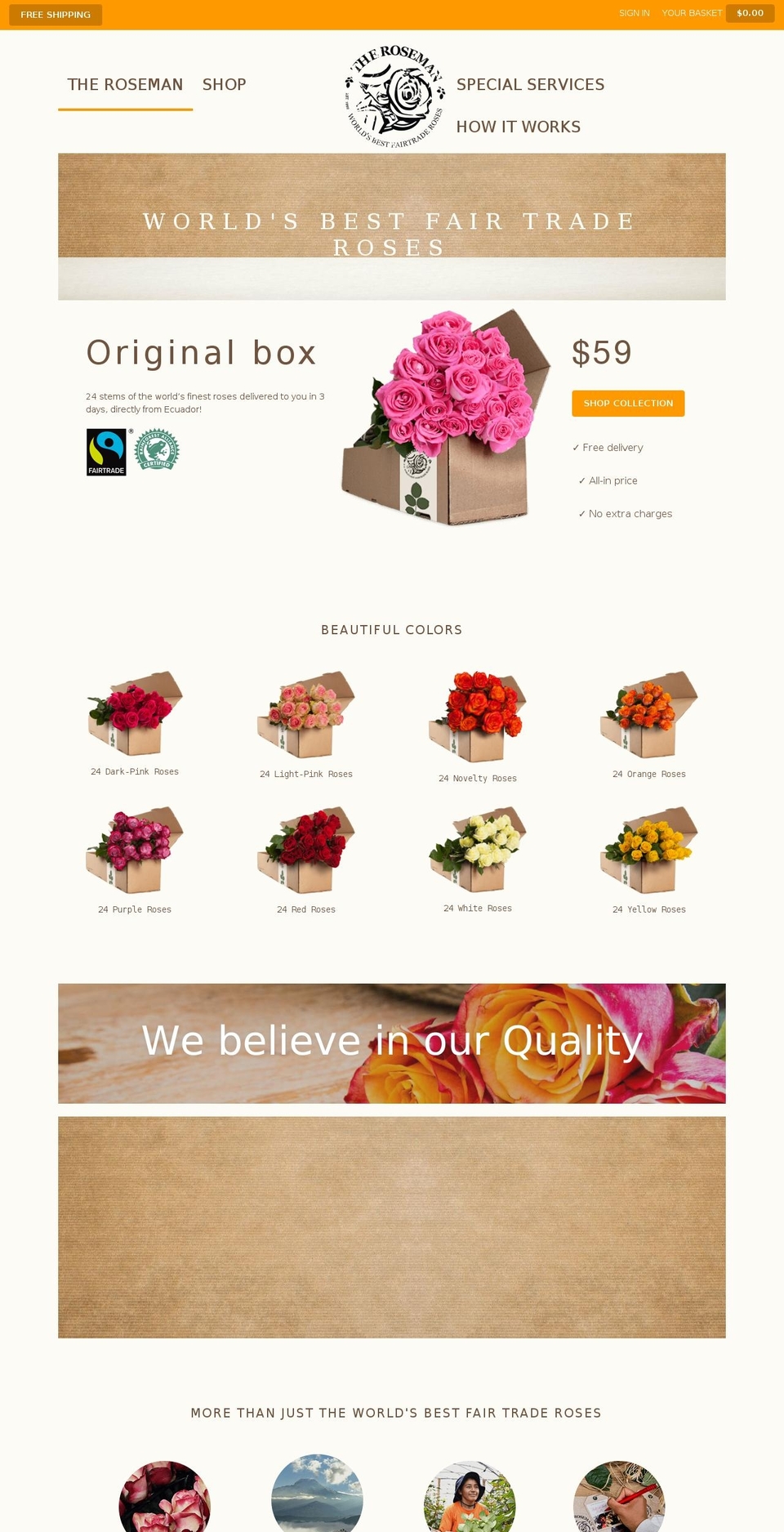 theroseman.com — Shopify storefront screenshot