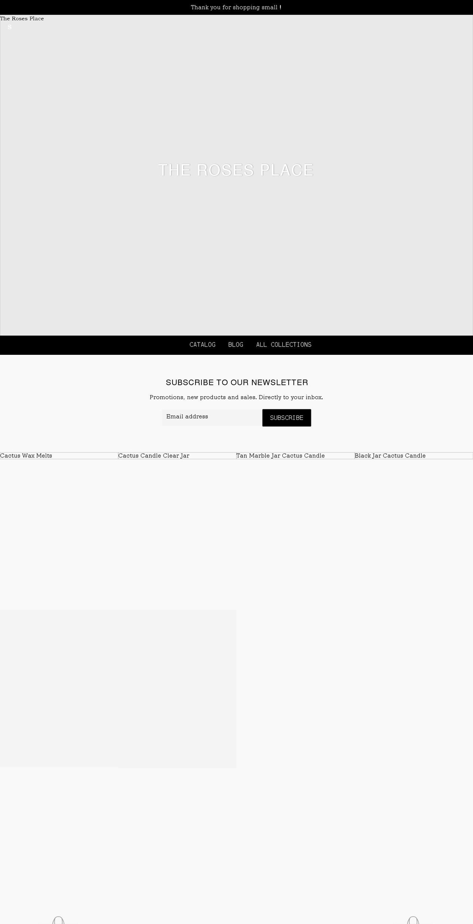 therosesplace.com shopify website screenshot