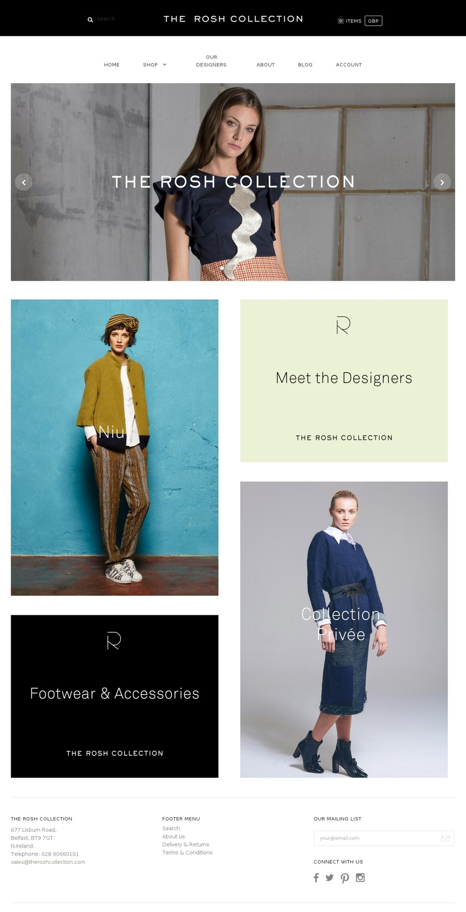 theroshcollection.com shopify website screenshot