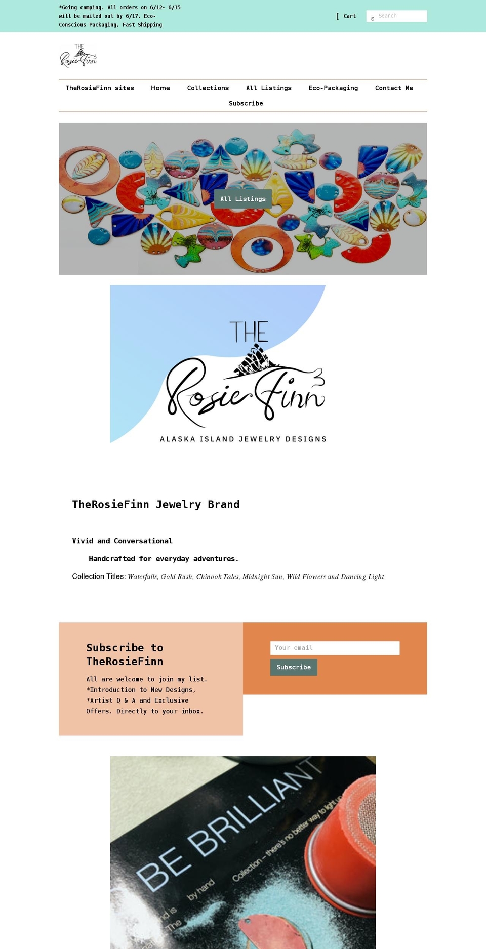 therosiefinn.com shopify website screenshot