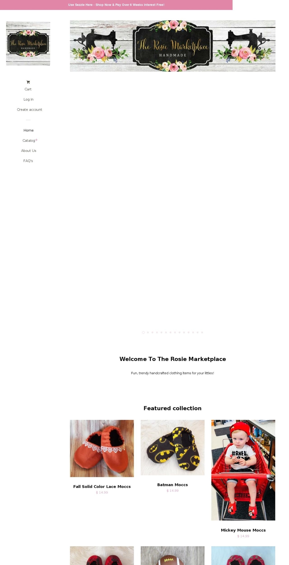 therosiemarketplace.com shopify website screenshot