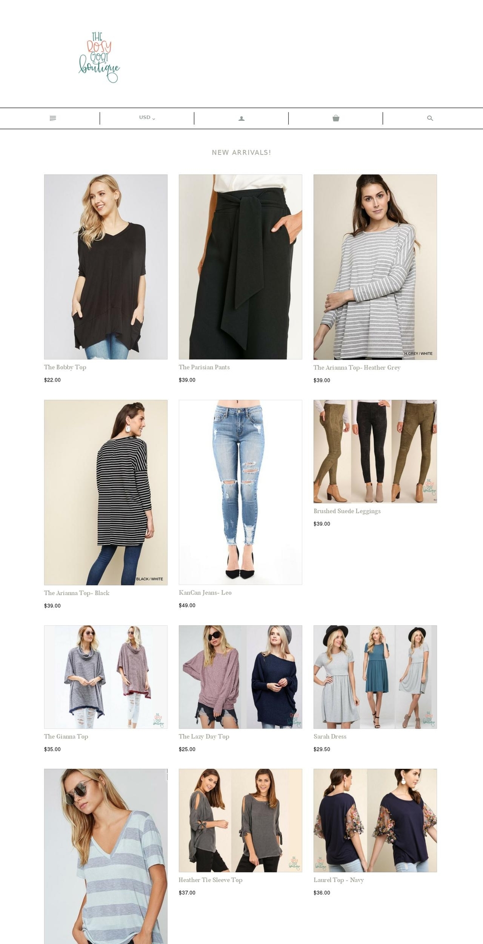 therosygoatboutique.com — Shopify storefront screenshot