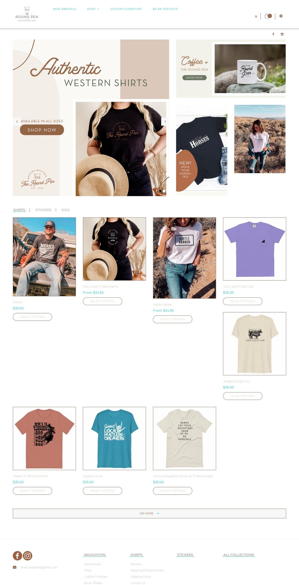 theroundpentx.com shopify website screenshot