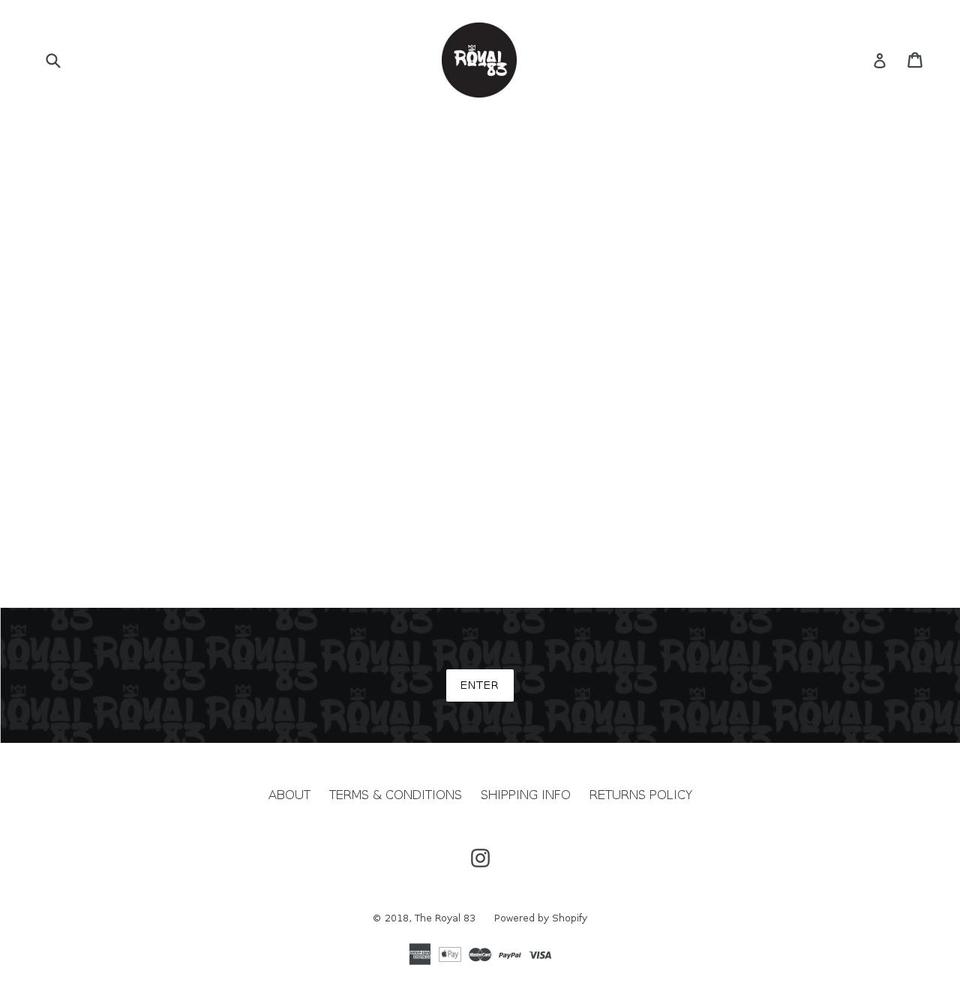 theroyal83.com — Shopify storefront screenshot