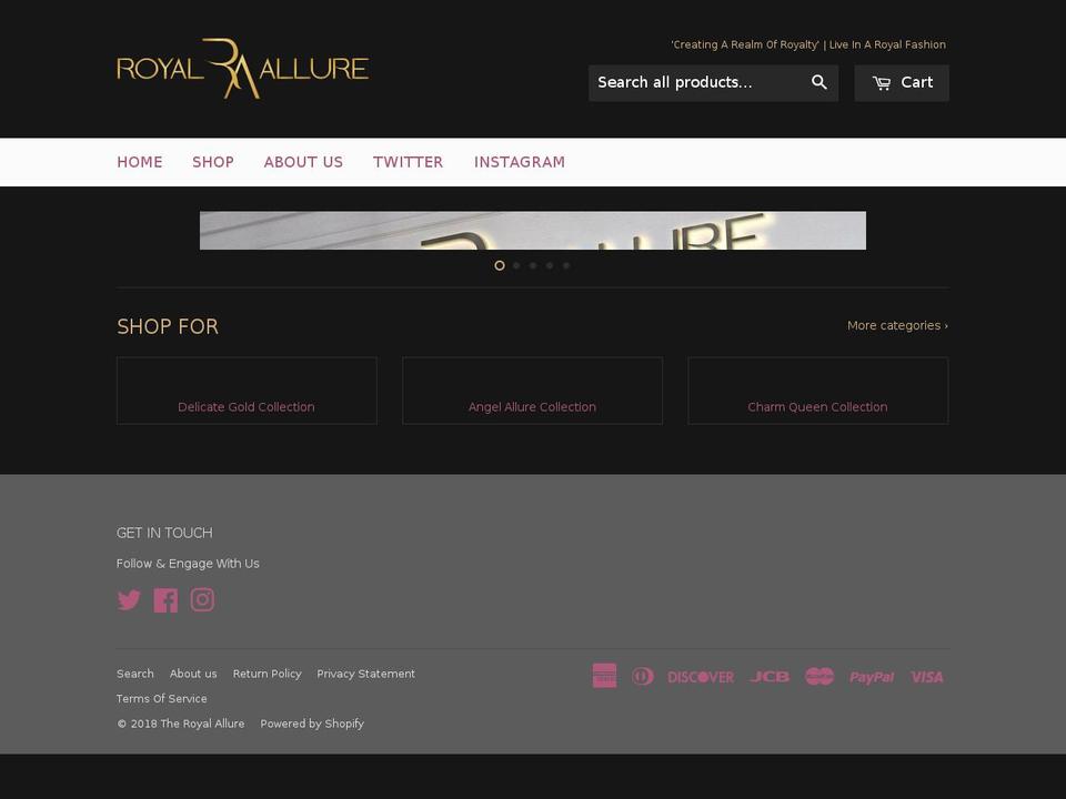 theroyalallure.net shopify website screenshot