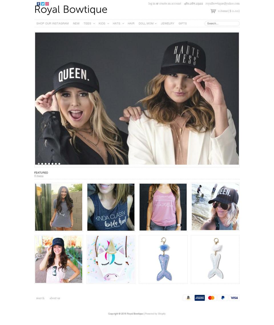 theroyalbowtiqueshop.com — Shopify storefront screenshot