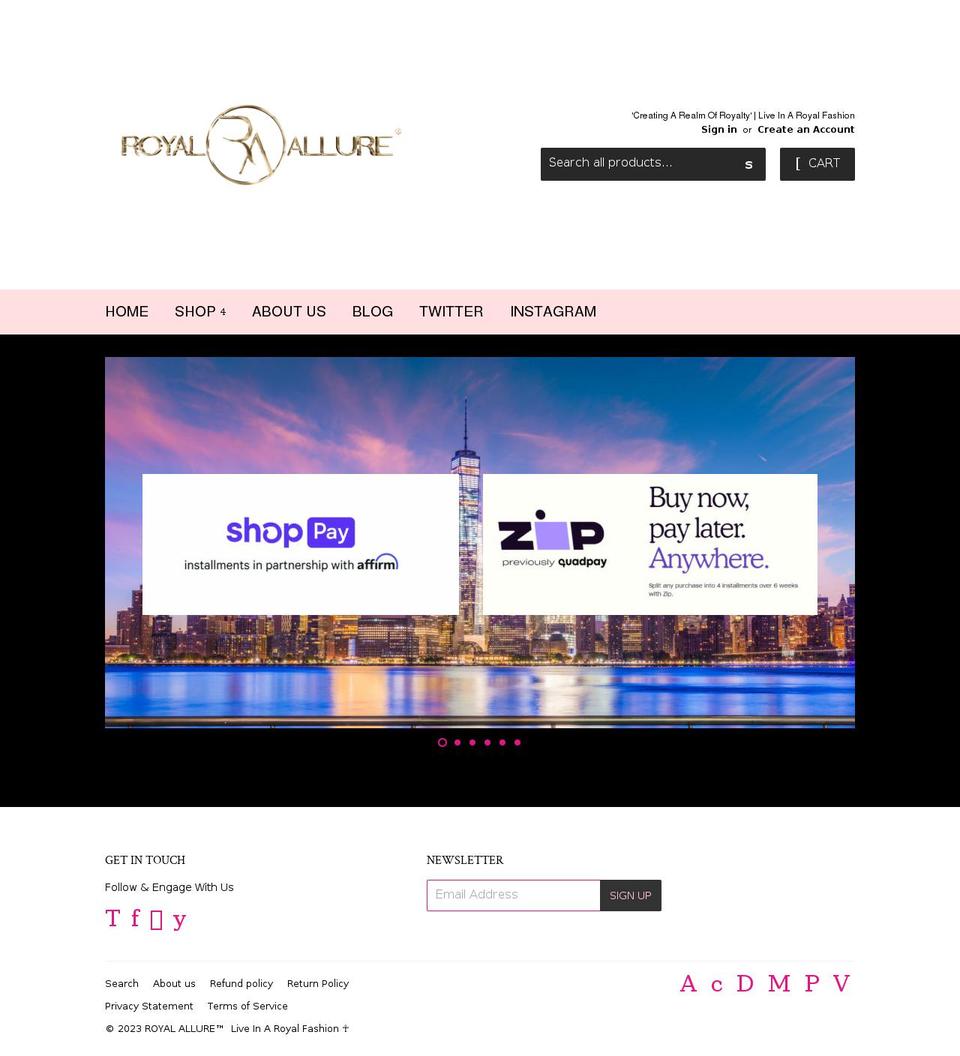 theroyallure.com shopify website screenshot
