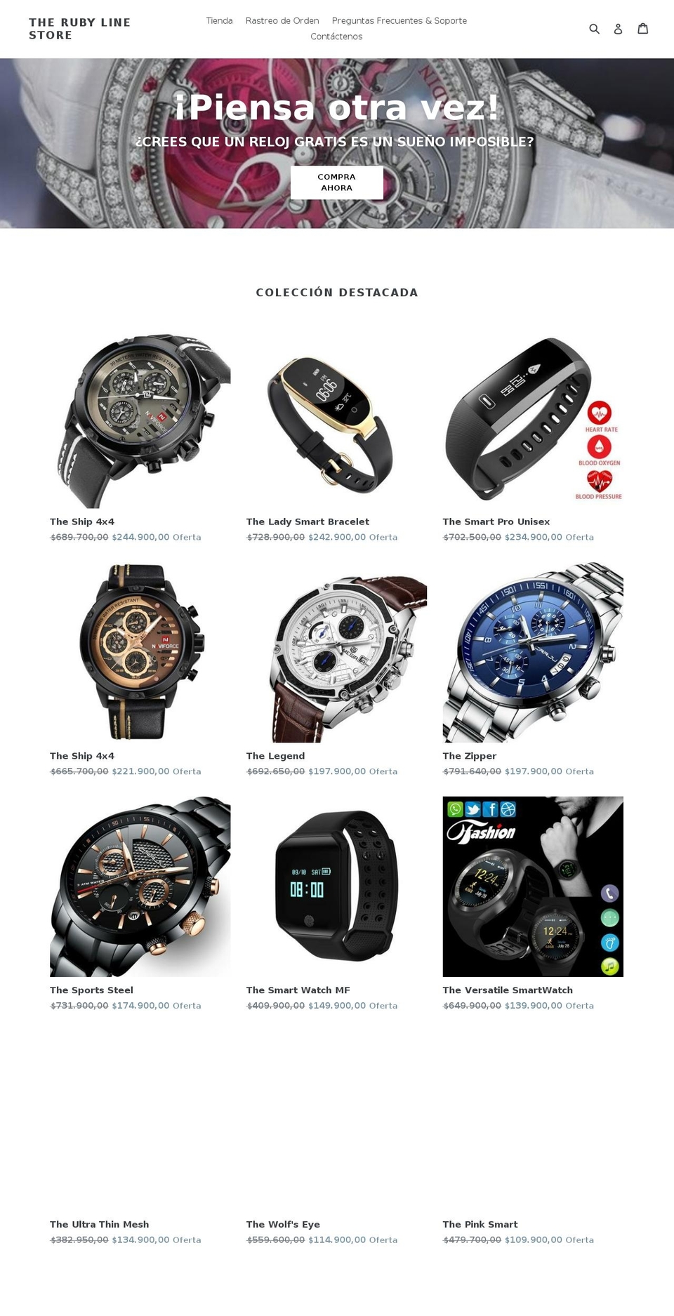 therubyline.com — Shopify storefront screenshot
