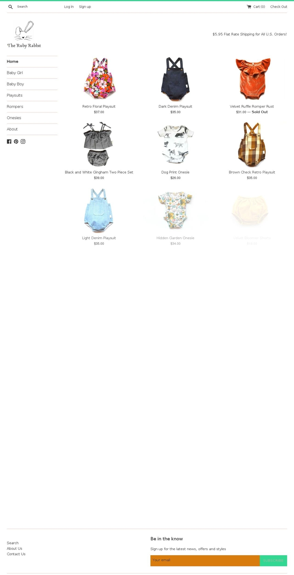 therubyrabbit.com — Shopify storefront screenshot
