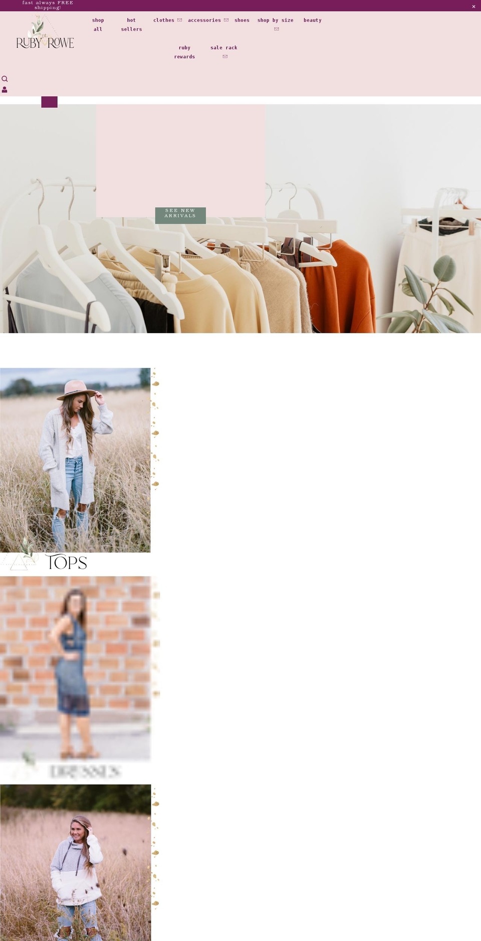 therubyrowe.com shopify website screenshot