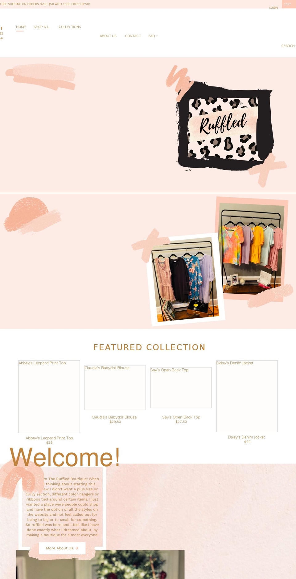 theruffledboutique.com shopify website screenshot