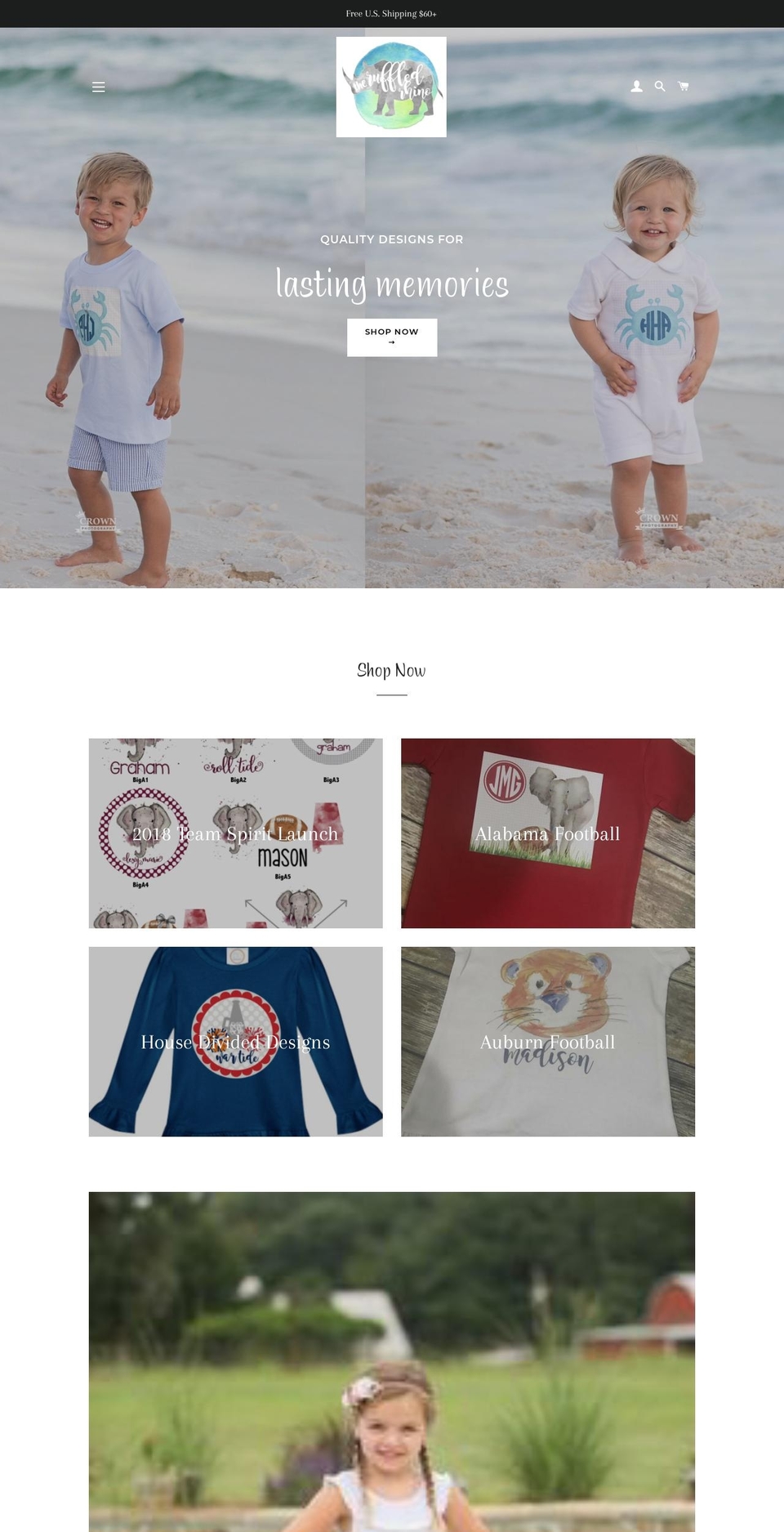 theruffledrhino.com — Shopify storefront screenshot