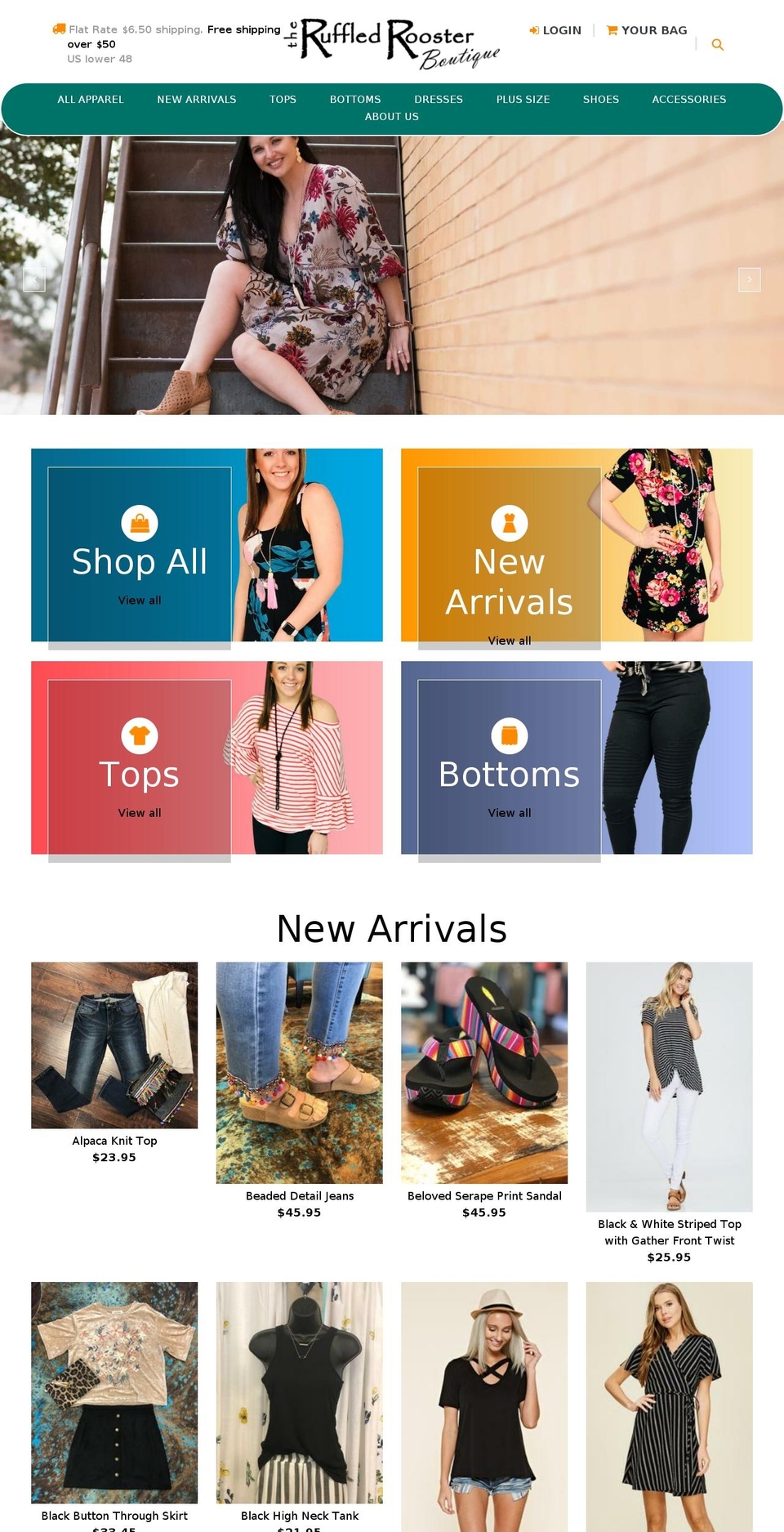 theruffledrooster.com shopify website screenshot