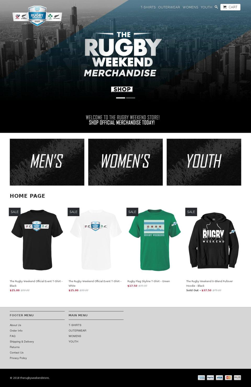 therugbyweekendstore.com shopify website screenshot