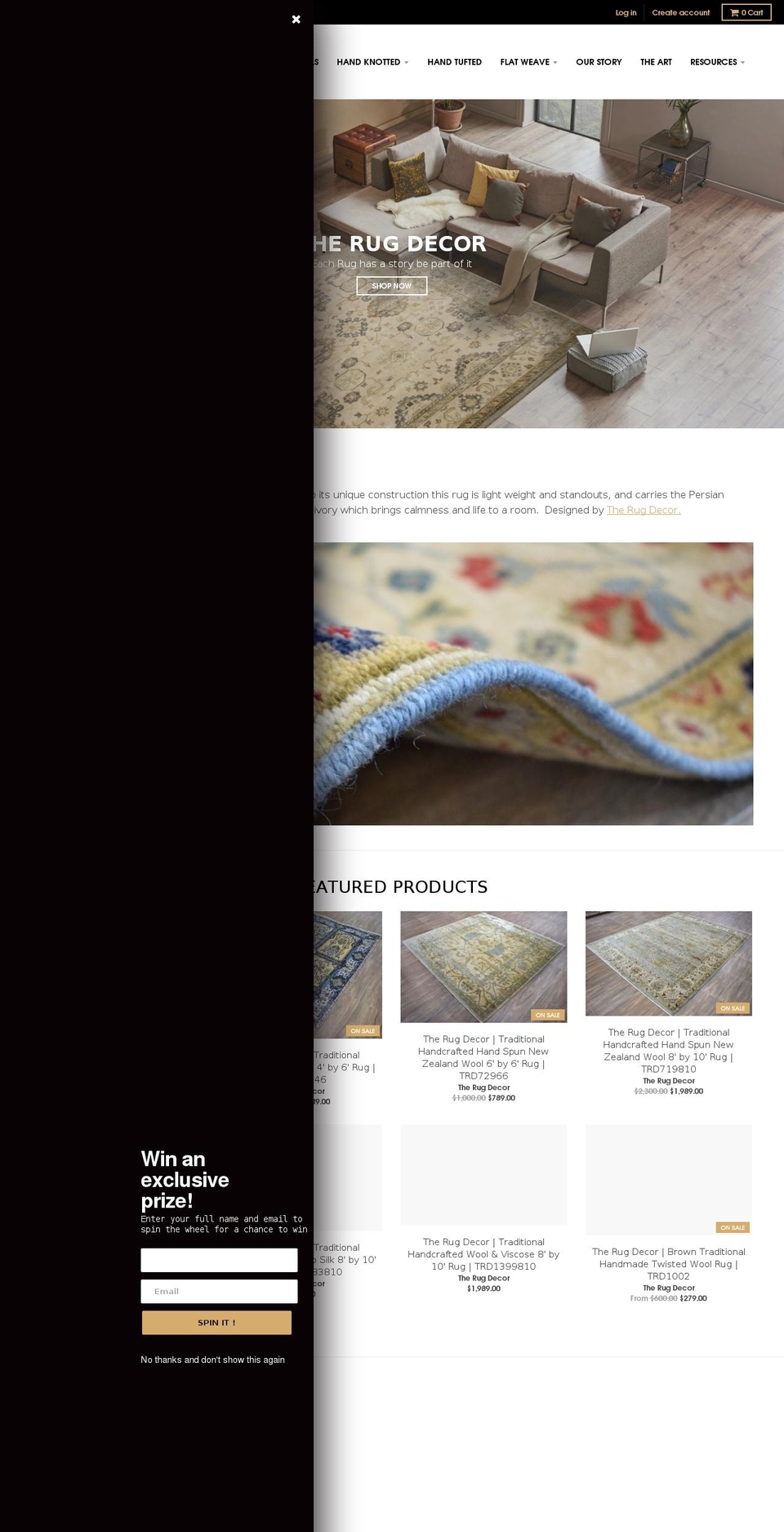 therugdecor.com shopify website screenshot