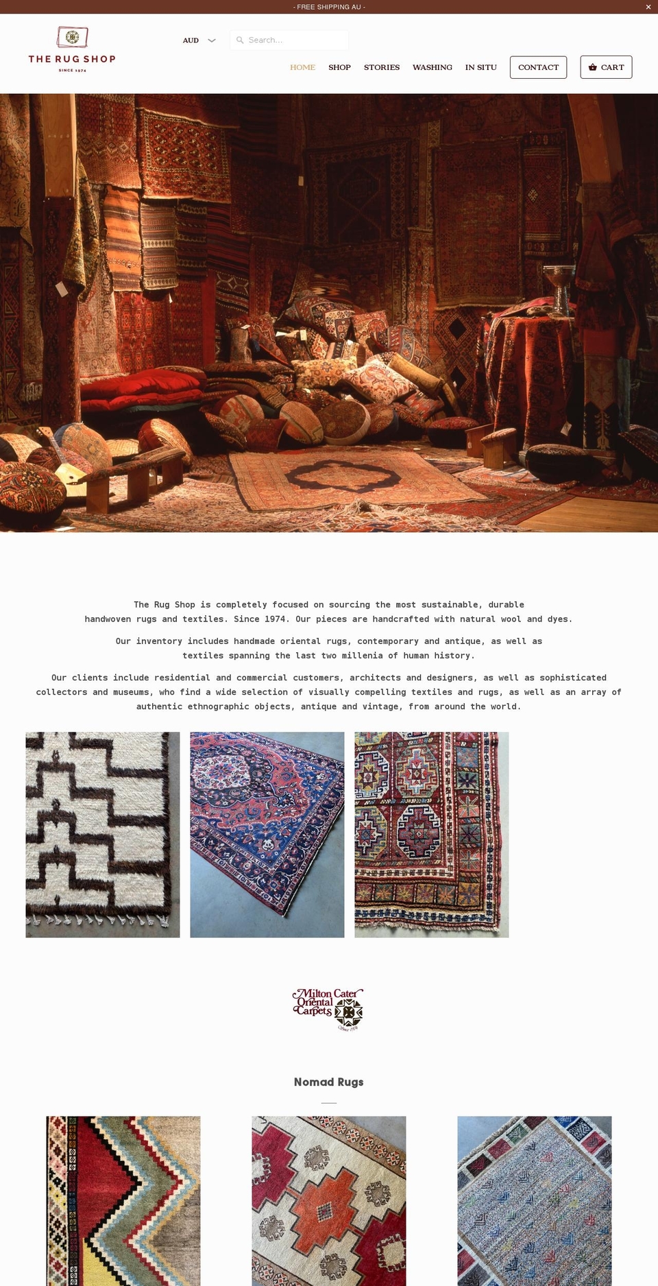 therugshop.com.au shopify website screenshot