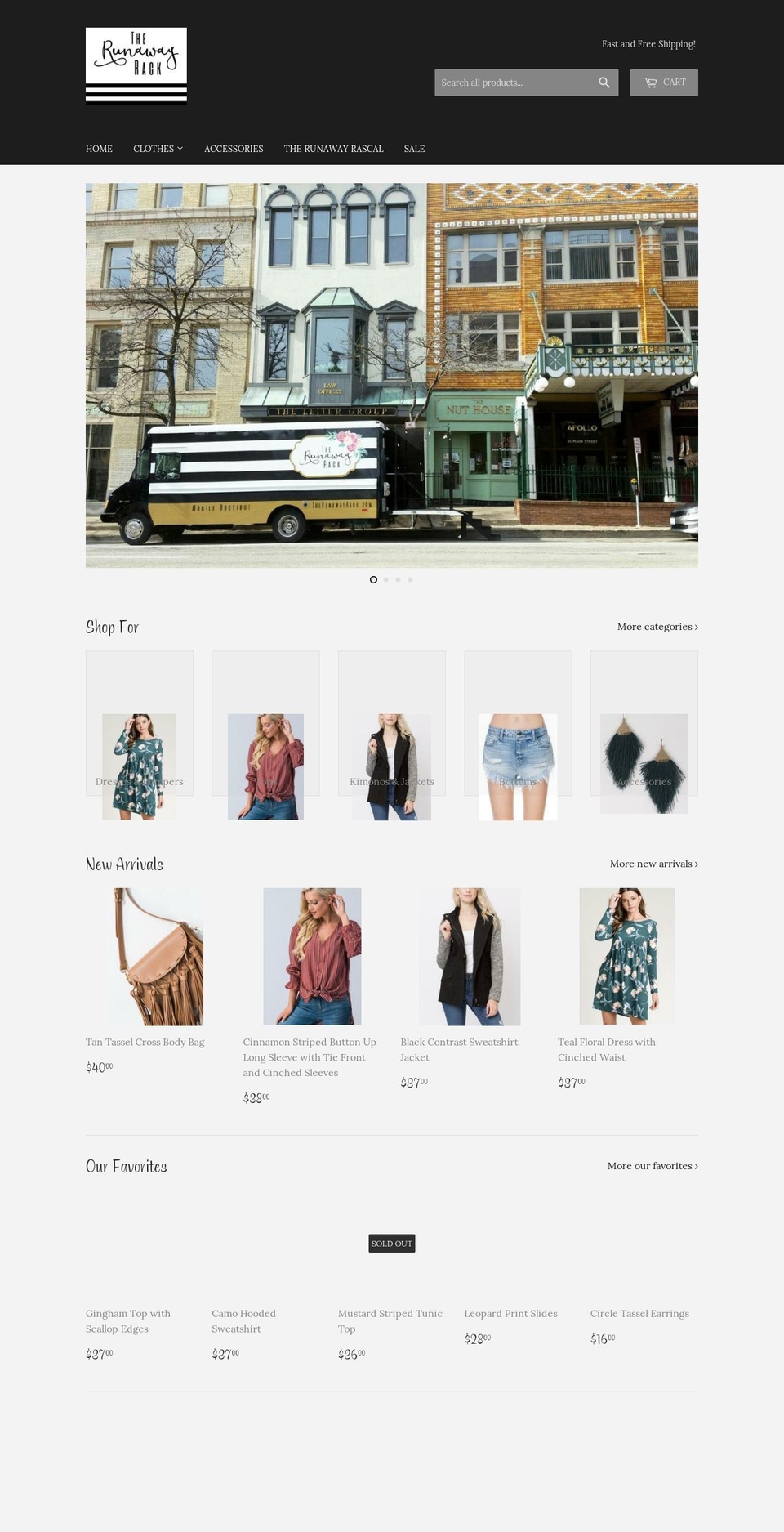 therunawayrack.com shopify website screenshot