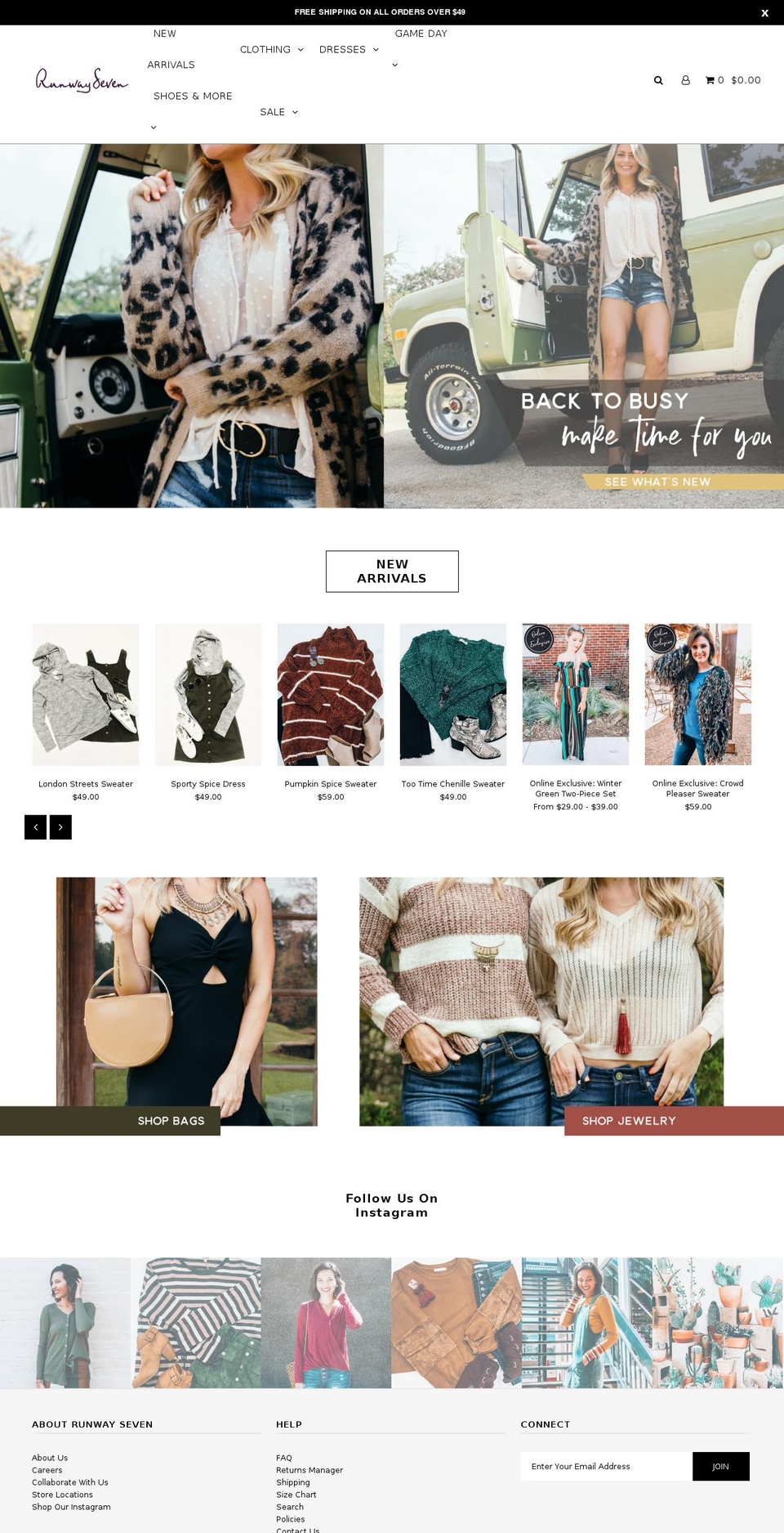 therunwayseven.com — Shopify storefront screenshot