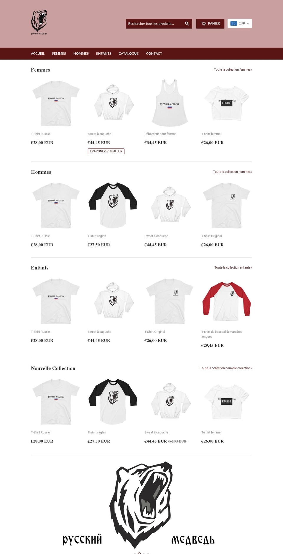 therussianbear.com — Shopify storefront screenshot