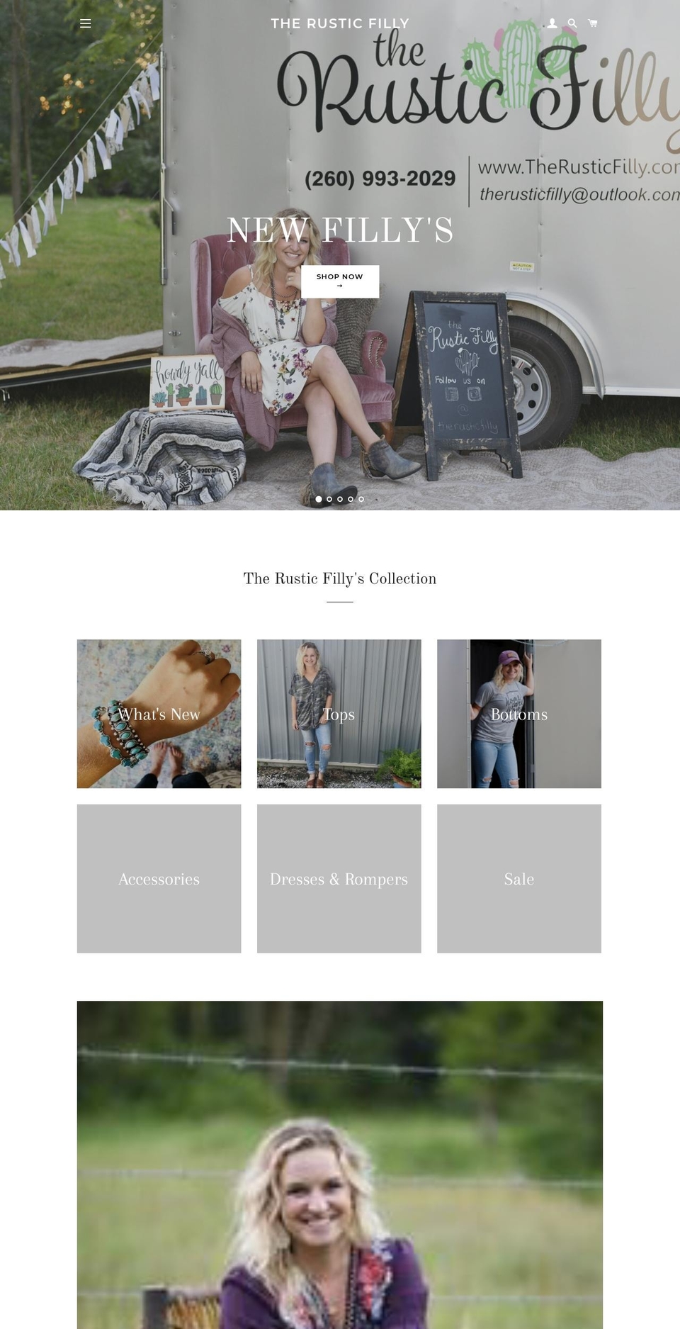 therusticfilly.com — Shopify storefront screenshot