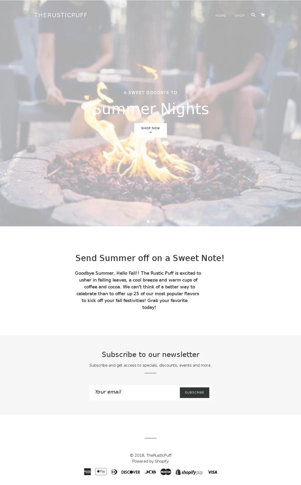 therusticpuff.com shopify website screenshot