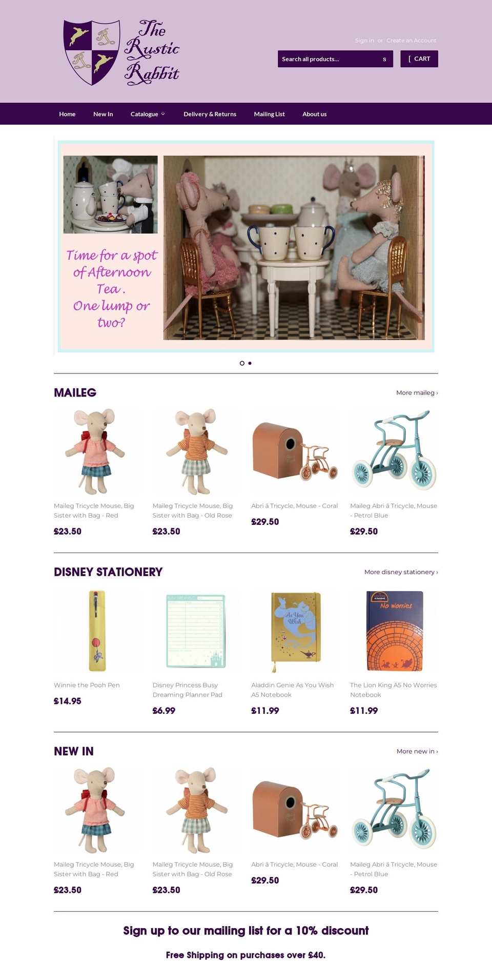 therusticrabbit.co.uk shopify website screenshot