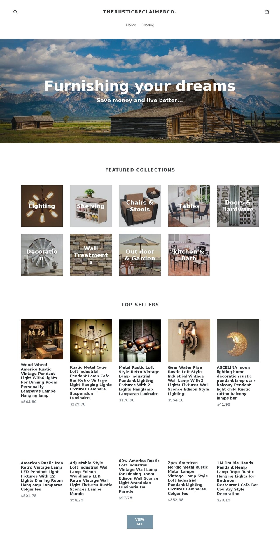 therusticreclaimer.com — Shopify storefront screenshot