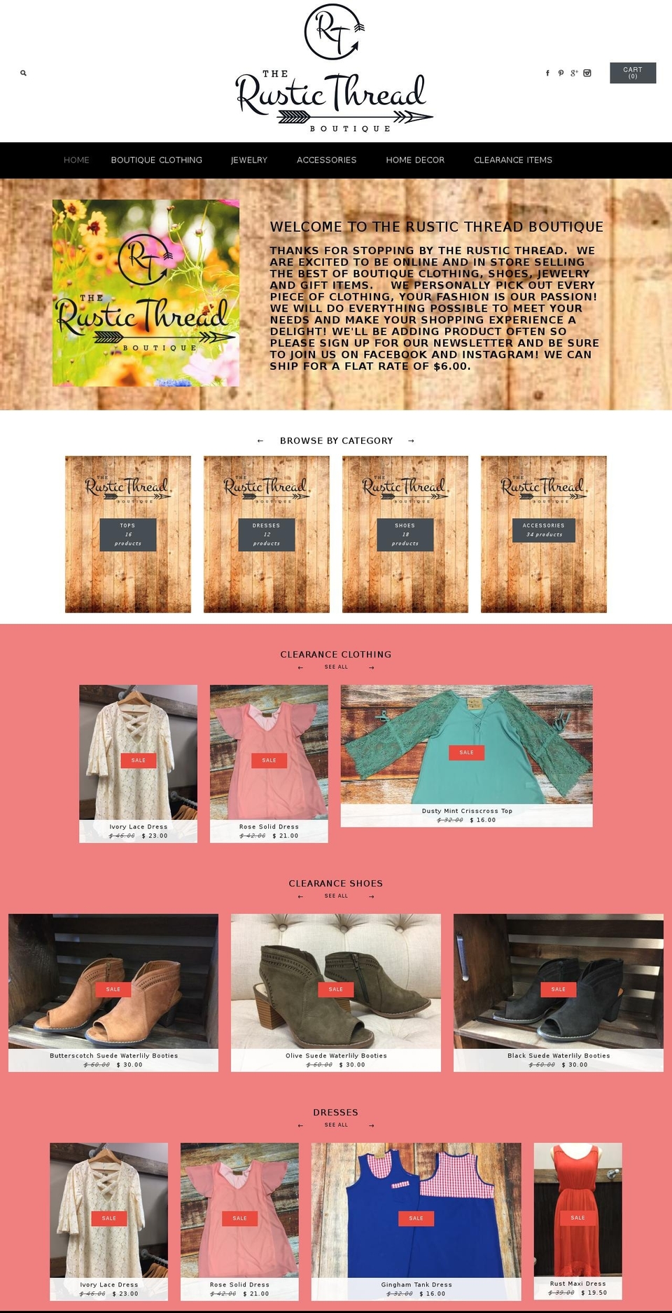 therusticthread.com — Shopify storefront screenshot