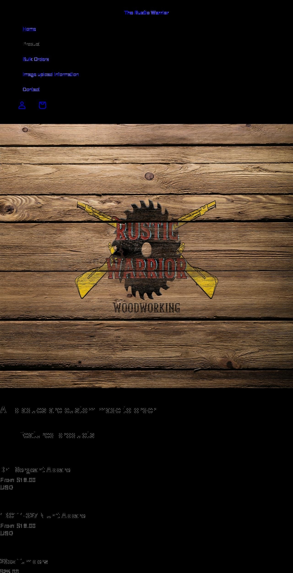 therusticwarrior.com shopify website screenshot
