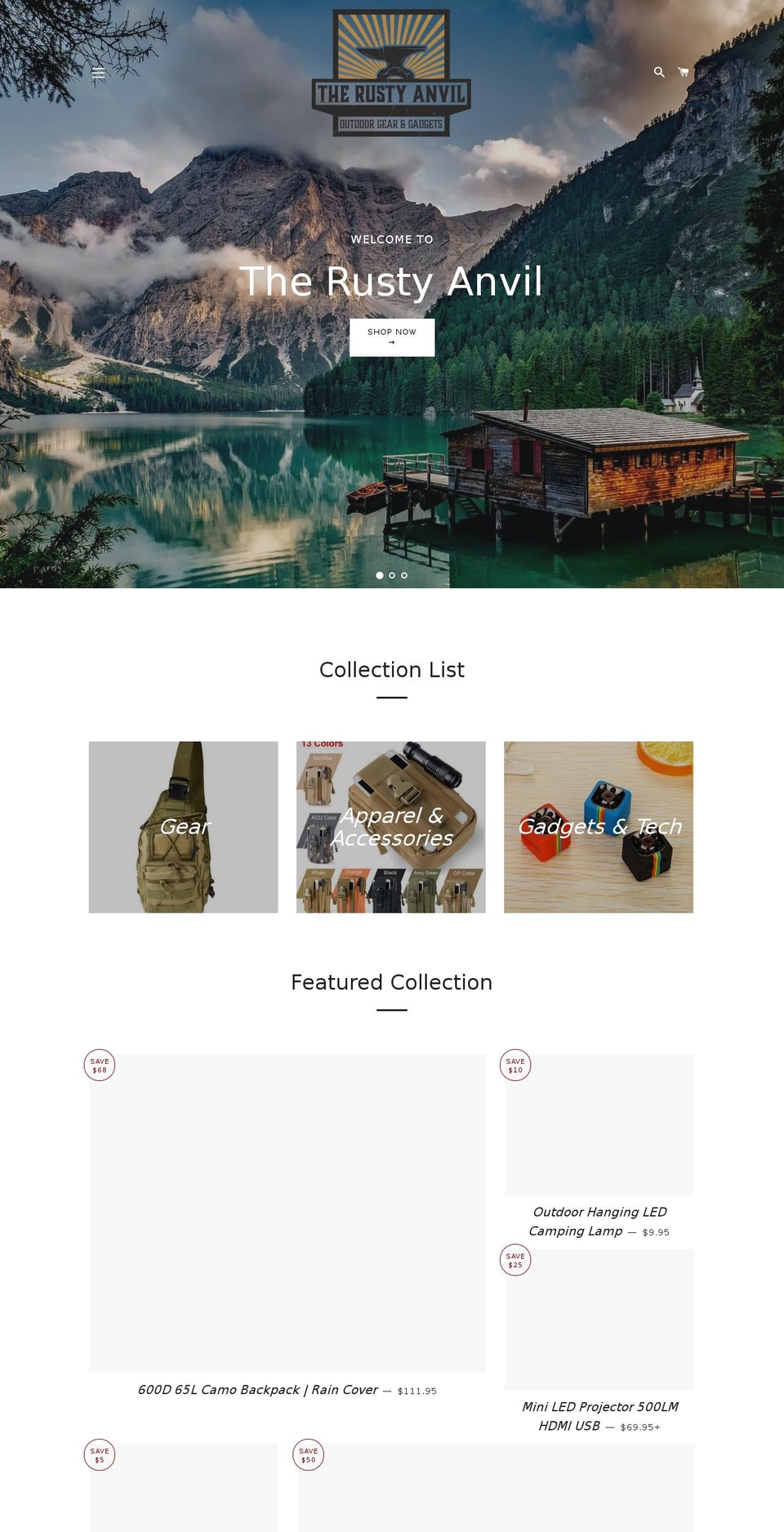 therustyanvil.com — Shopify storefront screenshot