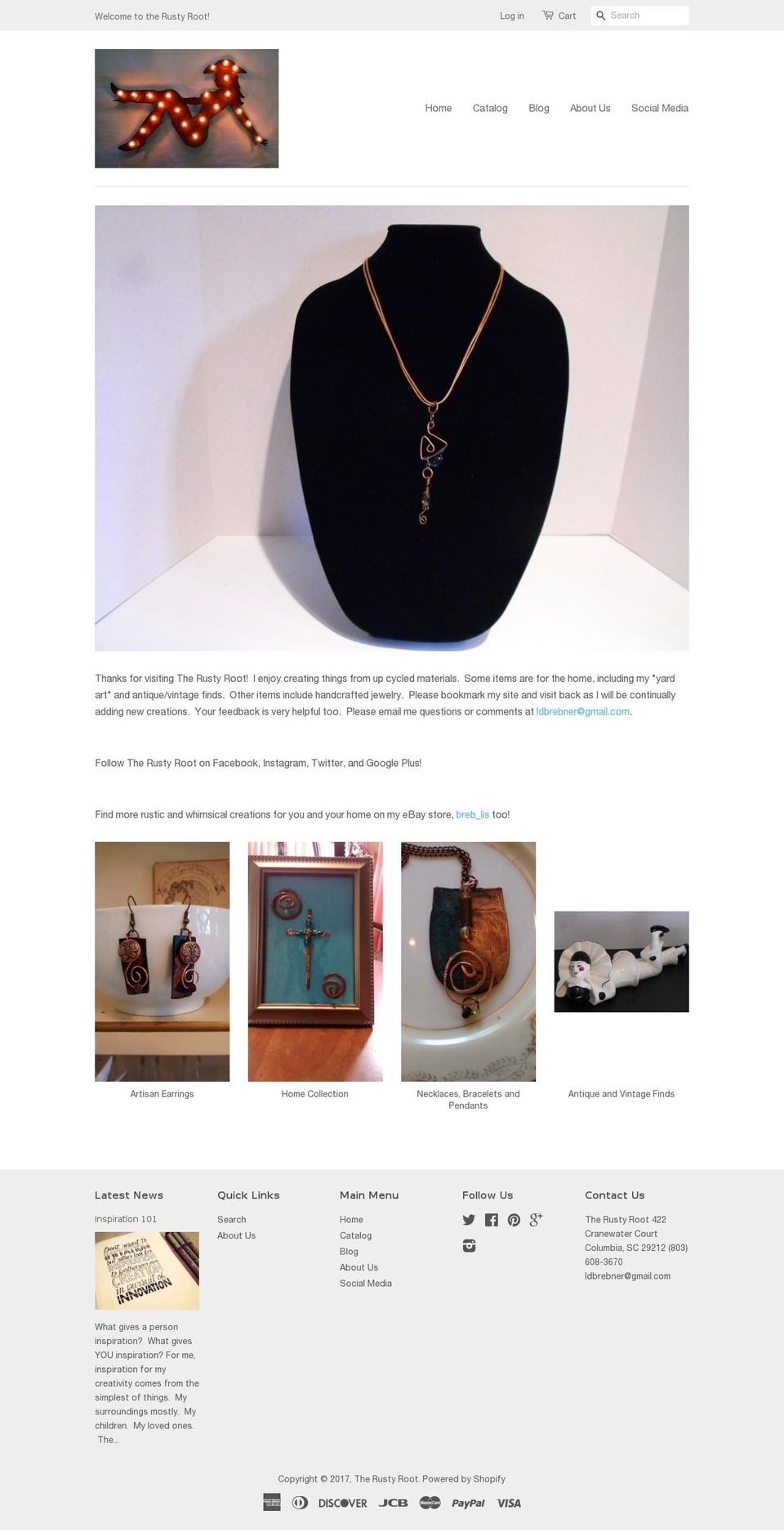 therustyroot.com shopify website screenshot