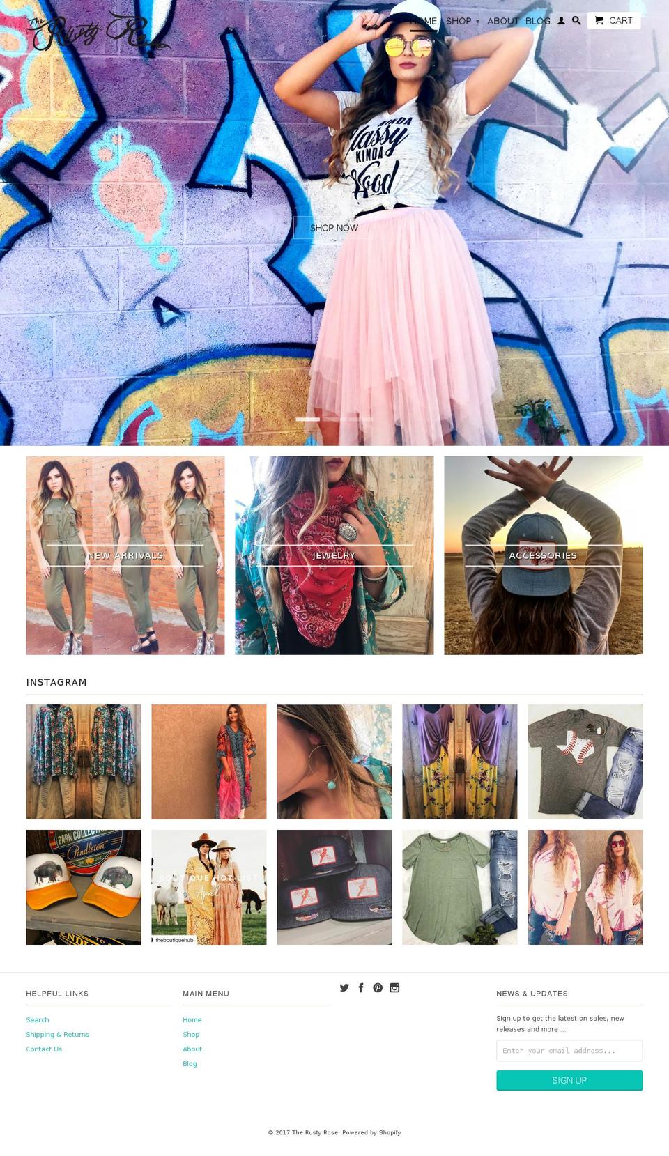 therustyrose.com shopify website screenshot