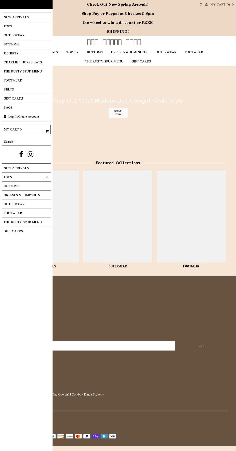 therustyspur.net shopify website screenshot