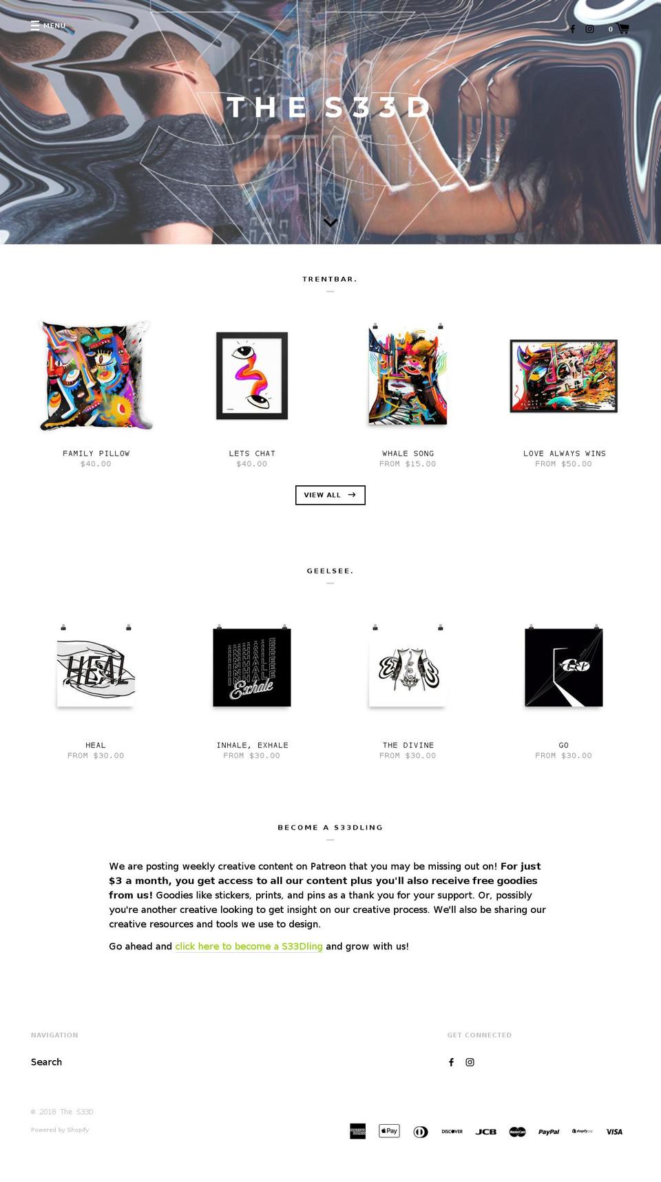 thes33d.com — Shopify storefront screenshot