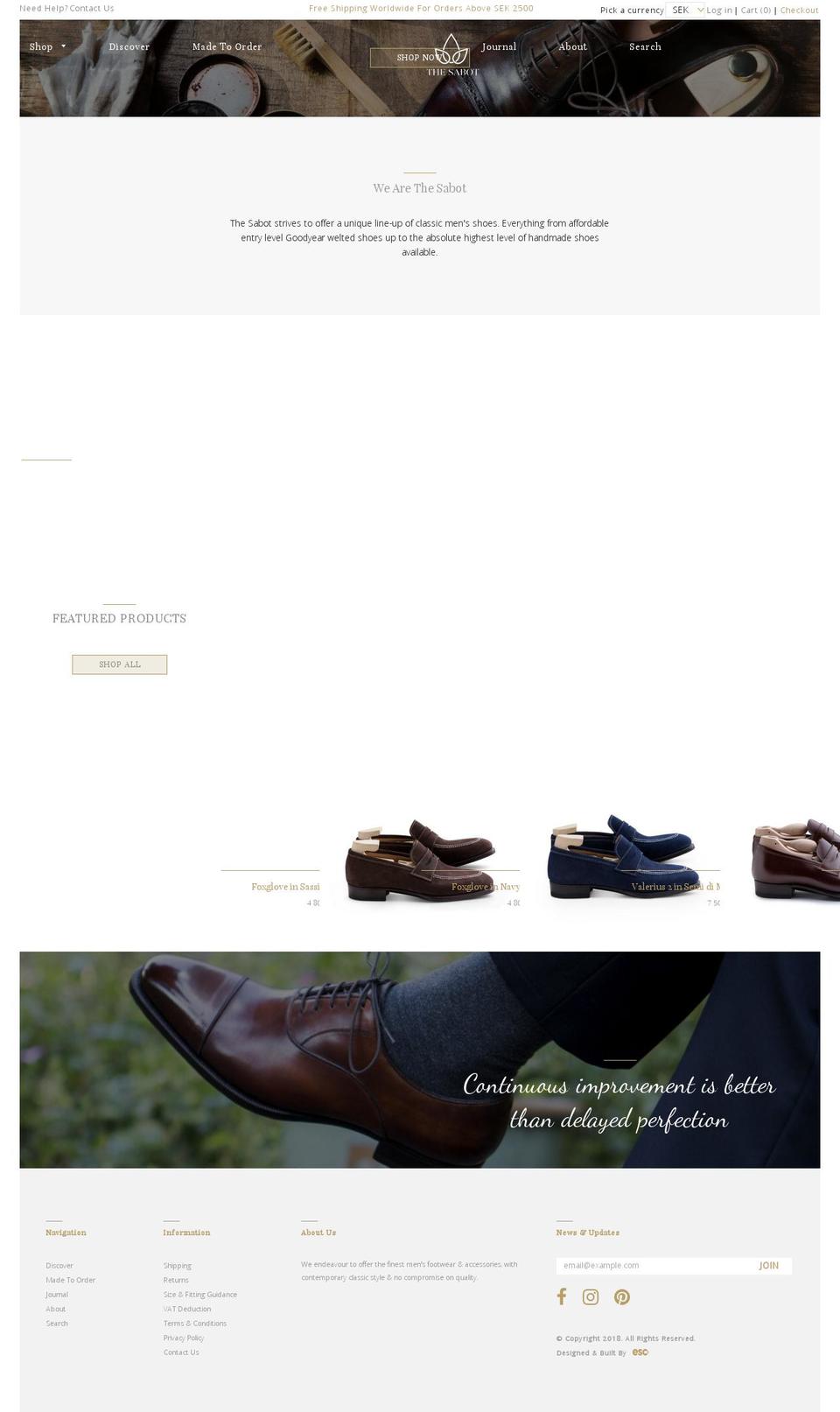 The Sabot [Development] Shopify theme site example thesabot.net