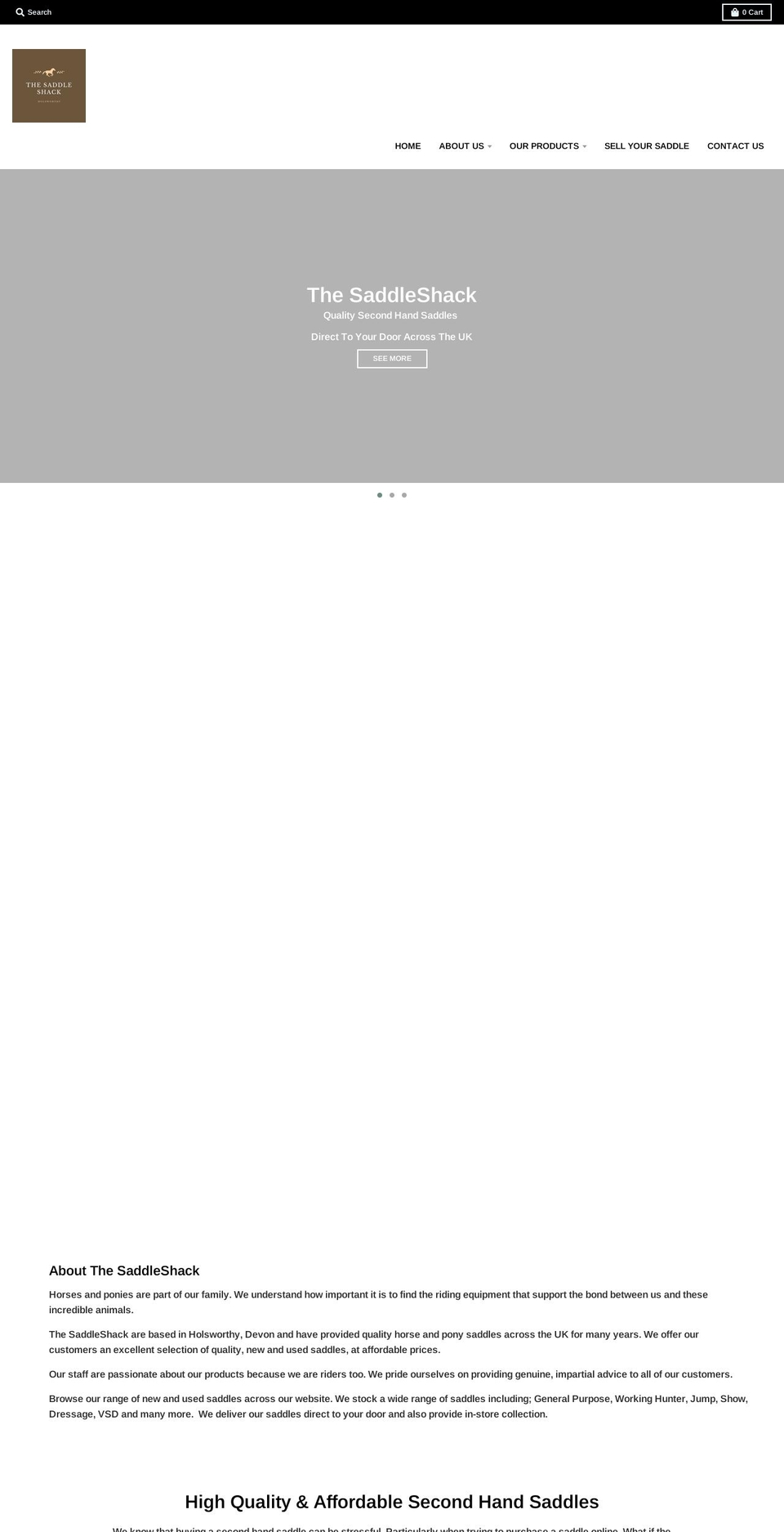 thesaddleshack.co.uk shopify website screenshot