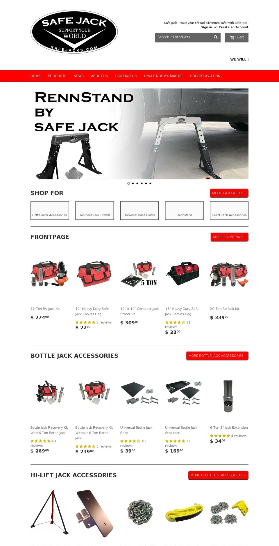 thesafejack.com — Shopify storefront screenshot