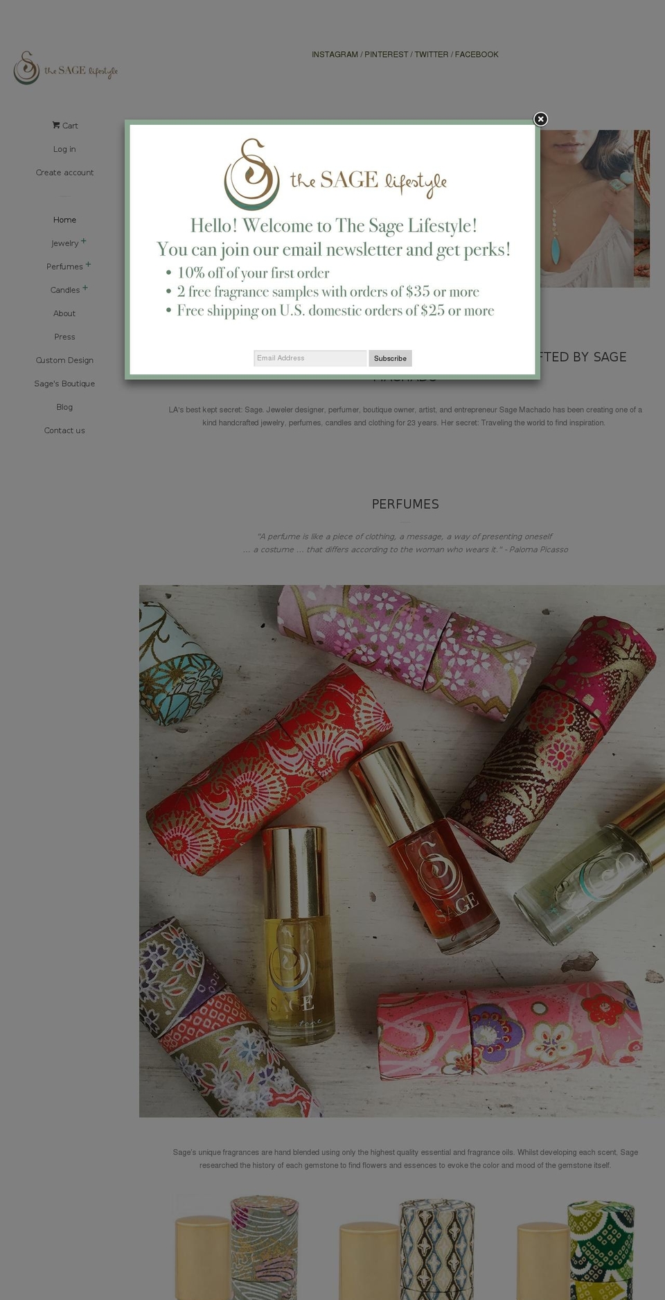 thesagelifestyle.com shopify website screenshot