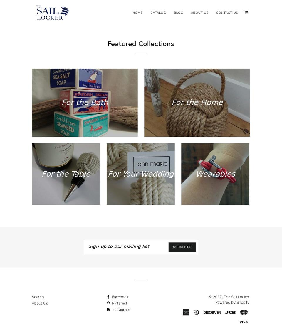 thesaillocker.net shopify website screenshot