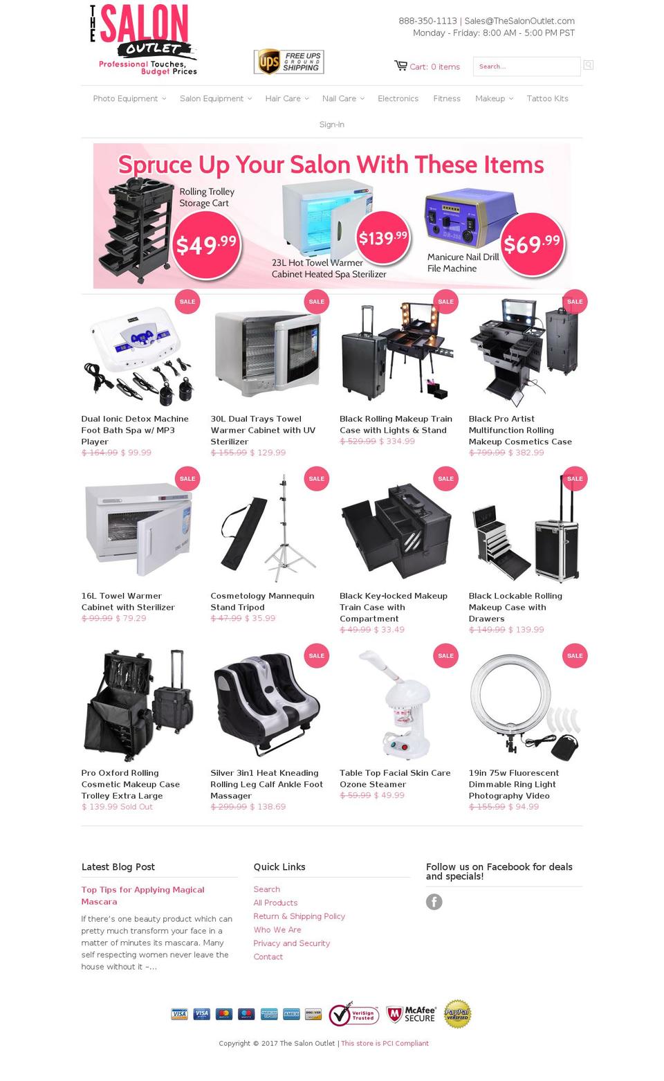 thesalonoutlet.com shopify website screenshot