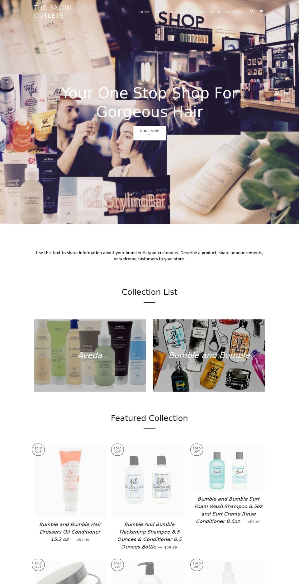 thesalonoutlets.com — Shopify storefront screenshot