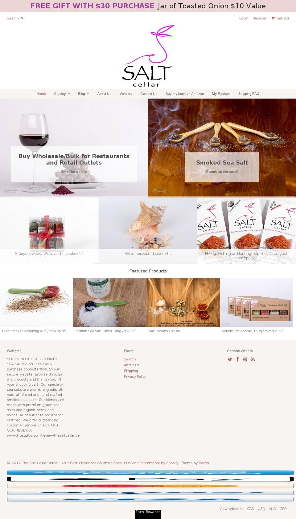 thesaltcellar.ca shopify website screenshot