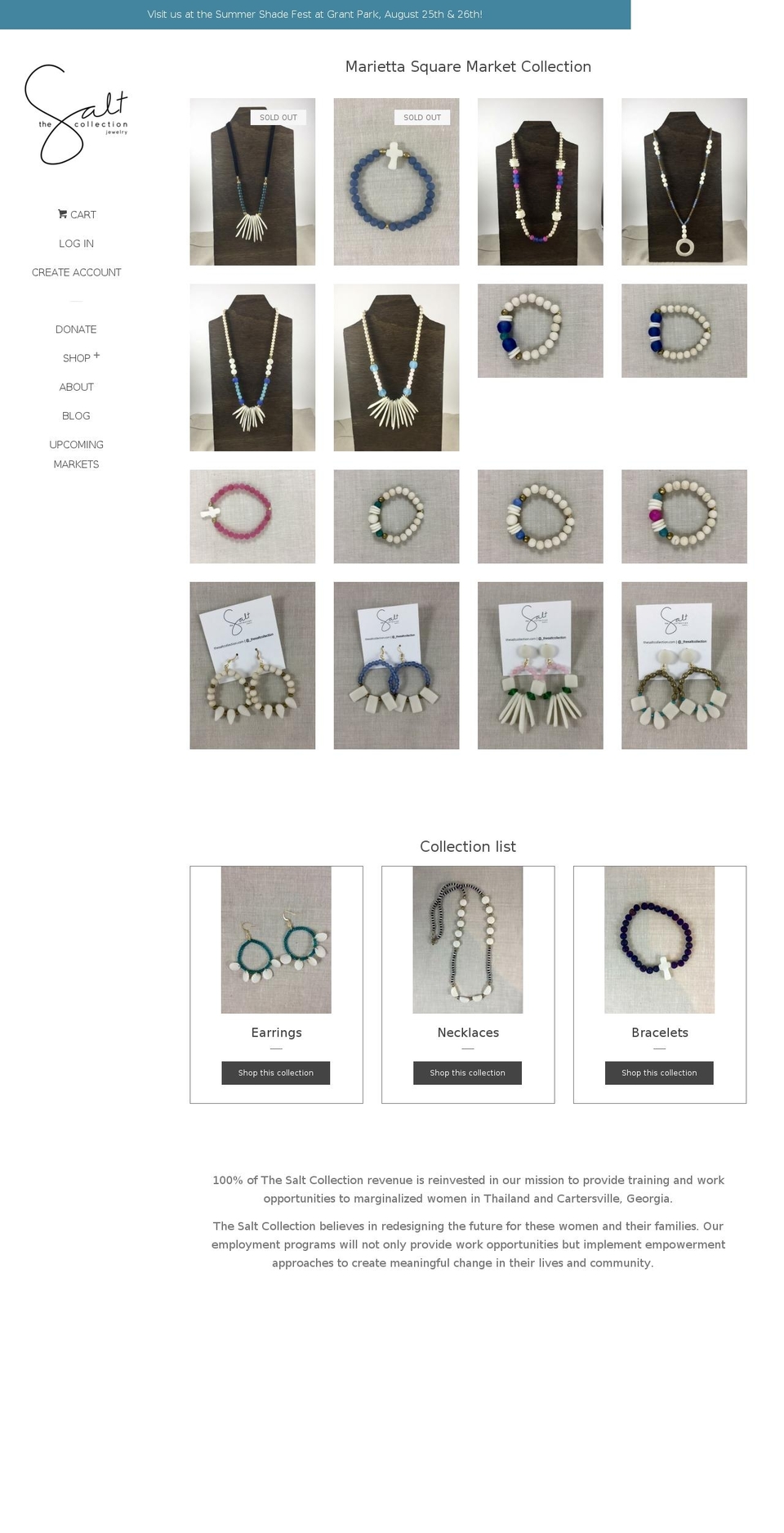 thesaltcollection.com — Shopify storefront screenshot