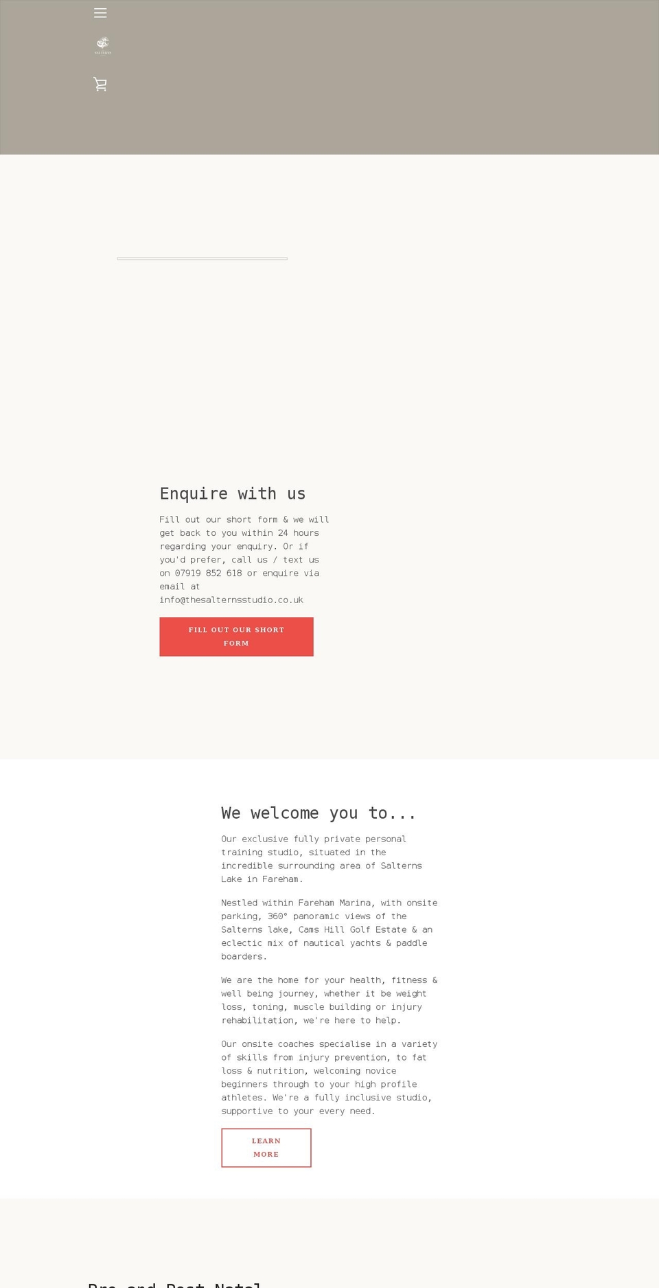 thesalternsstudio.co.uk shopify website screenshot