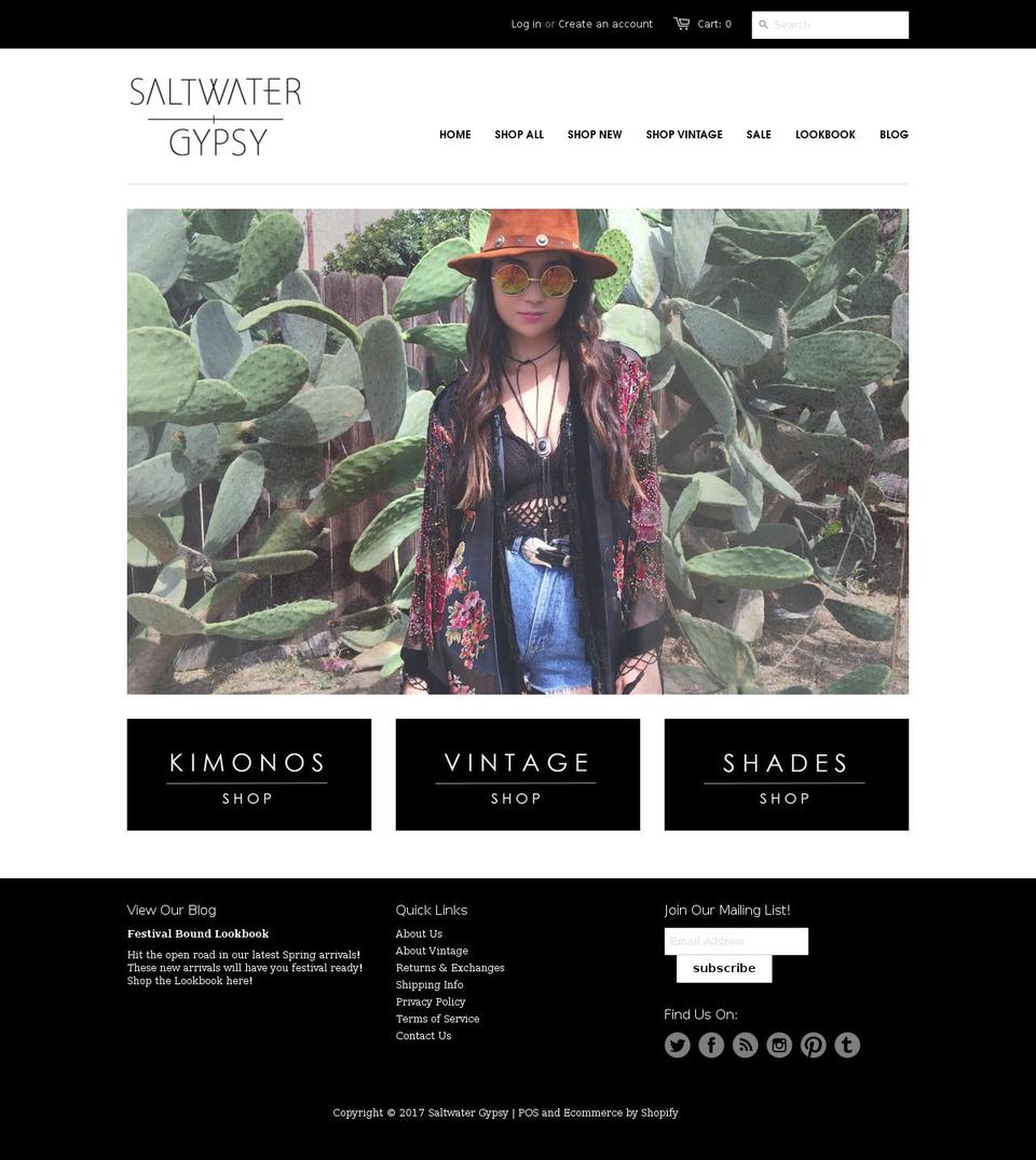 thesaltwatergypsy.com shopify website screenshot