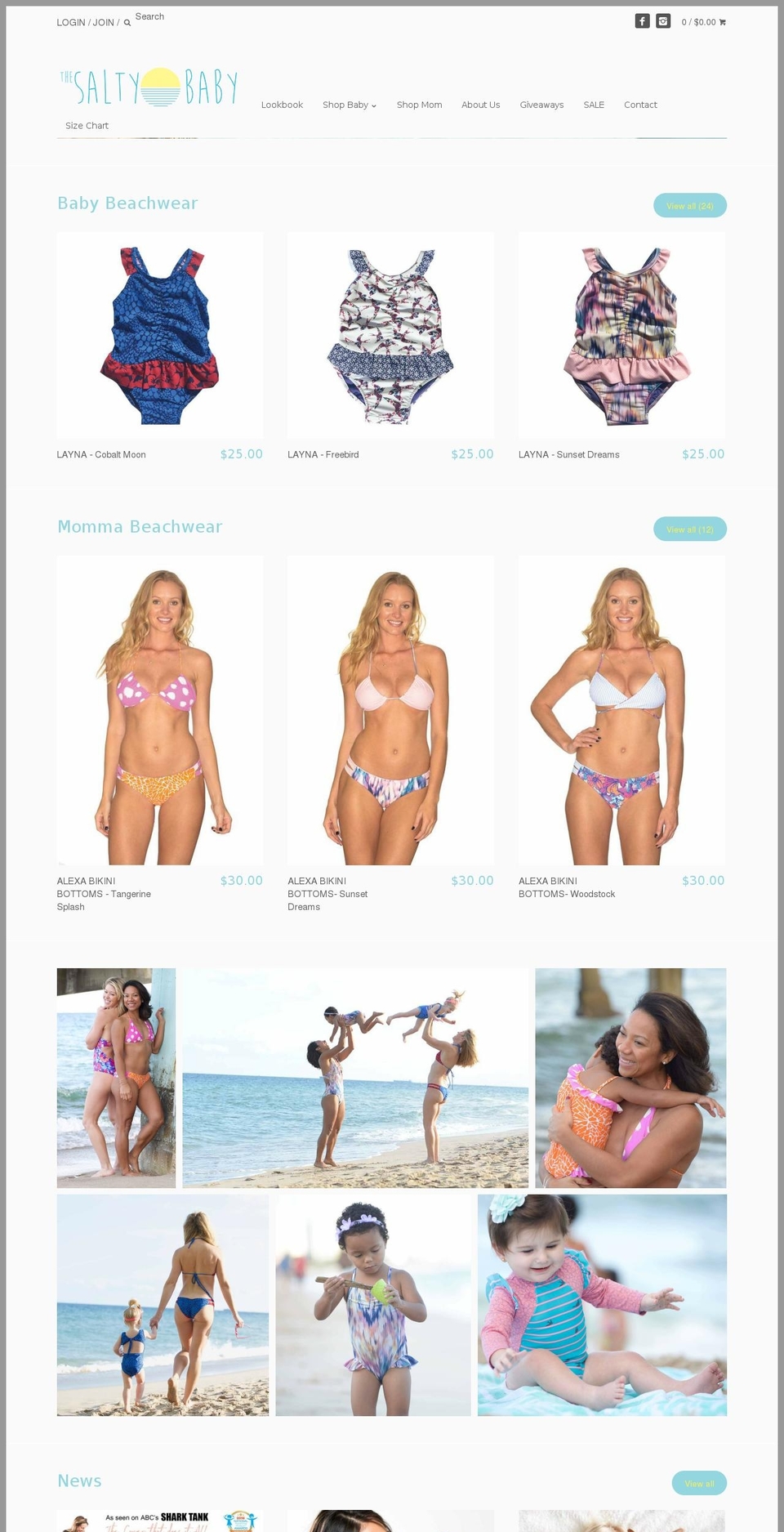 thesaltybaby.com shopify website screenshot