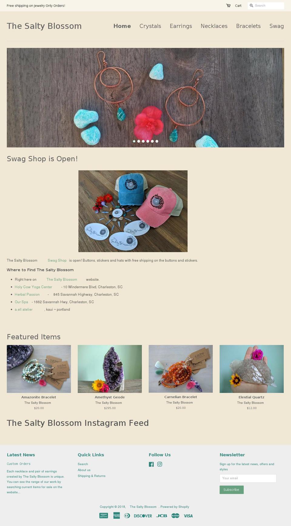 thesaltyblossom.com shopify website screenshot