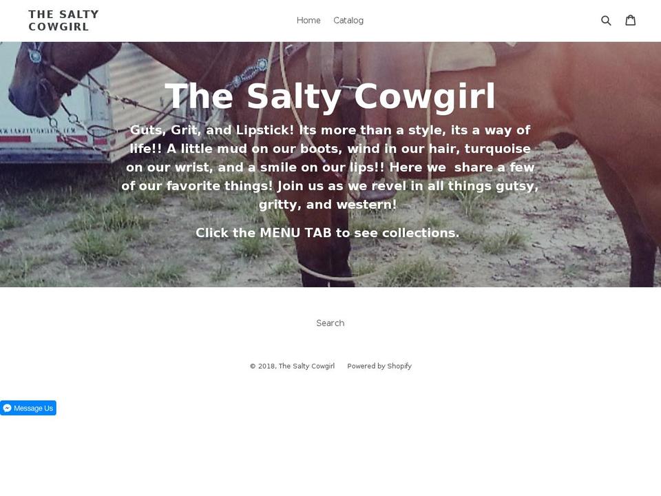 thesaltycowgirl.com shopify website screenshot