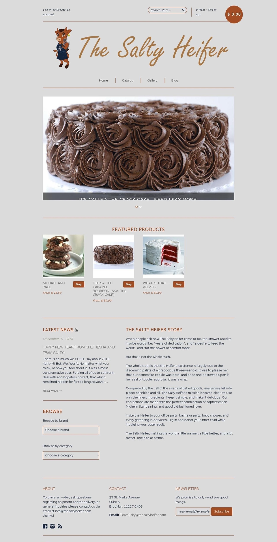 thesaltyheifer.com shopify website screenshot