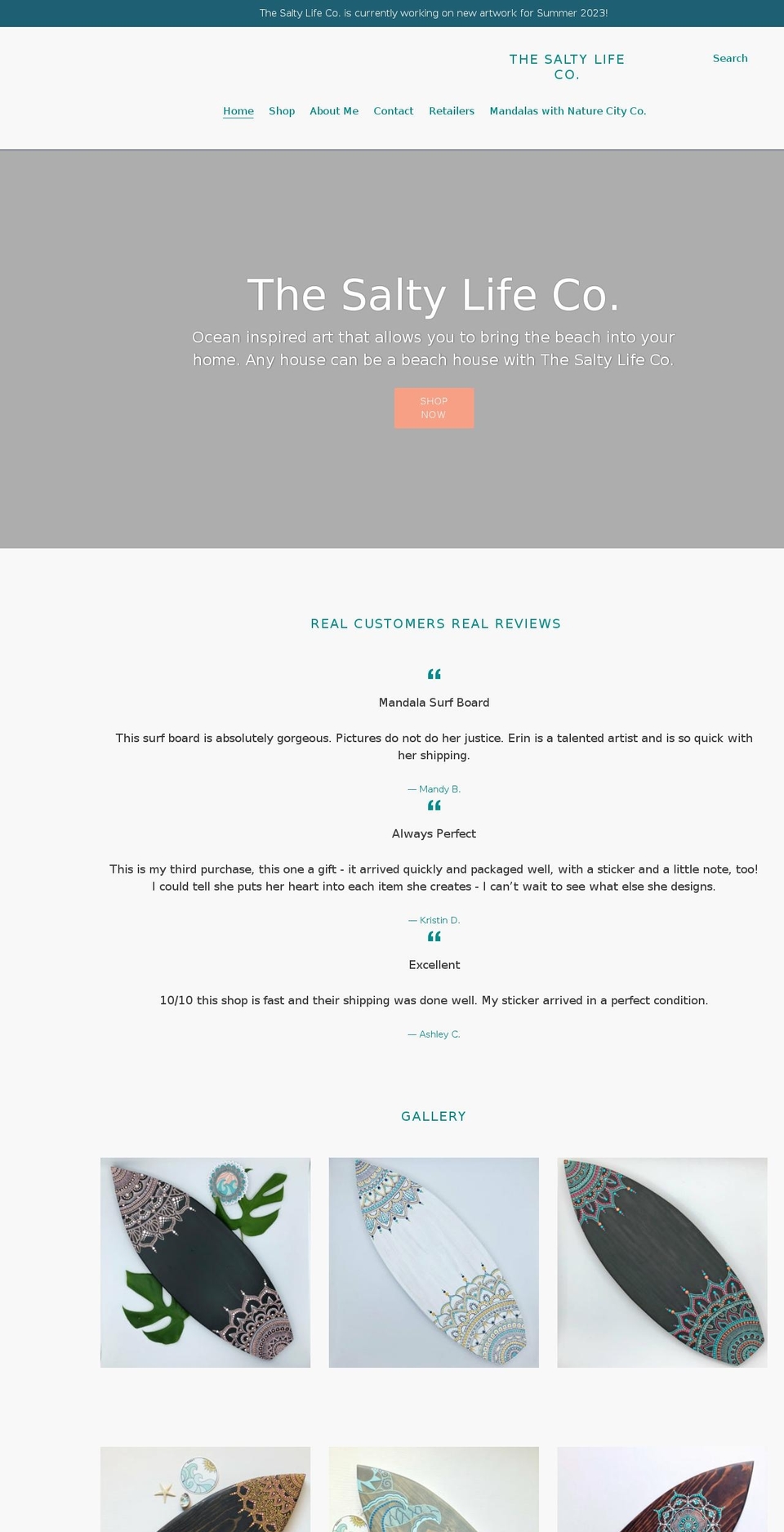 thesaltylifeco.com — Shopify storefront screenshot